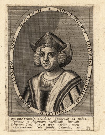 Christoffel Columbus door Theodore de Bry