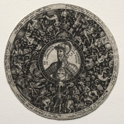 Ontwerp voor een schaal met medaillons, ca. 1558 door Theodore de Bry