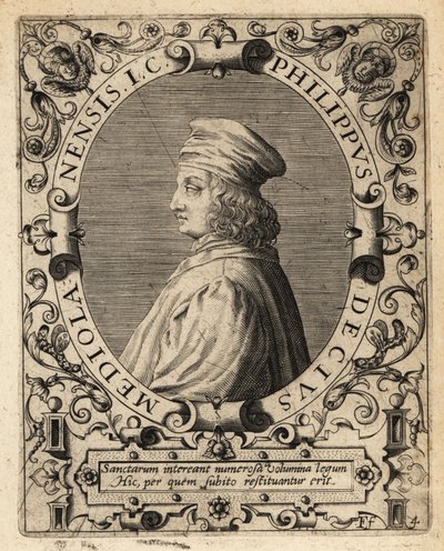 Filippo Decio door Theodore de Bry