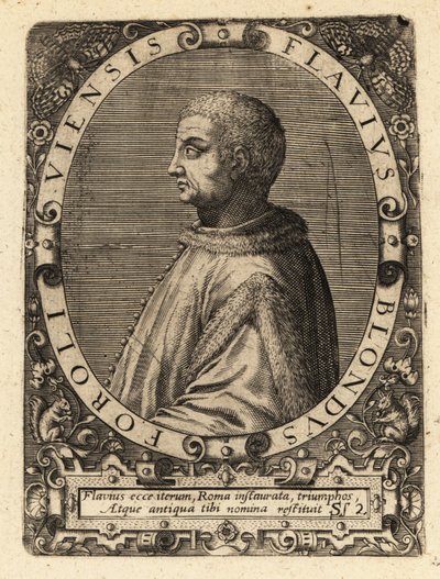 Flavio Biondo, Italiaanse historicus door Theodore de Bry