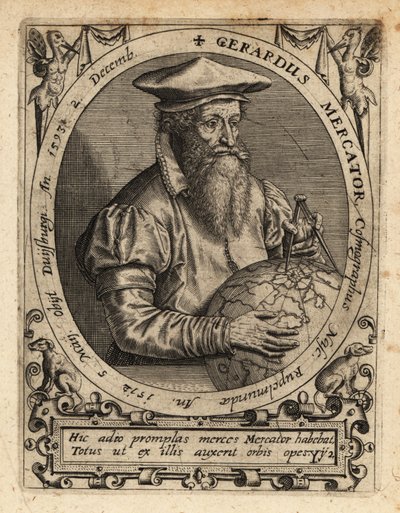 Gerardus Mercator, geograaf door Theodore de Bry