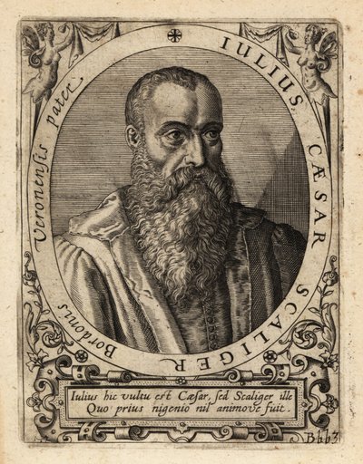 Giulio Cesare della Scala, Italiaanse geleerde. door Theodore de Bry