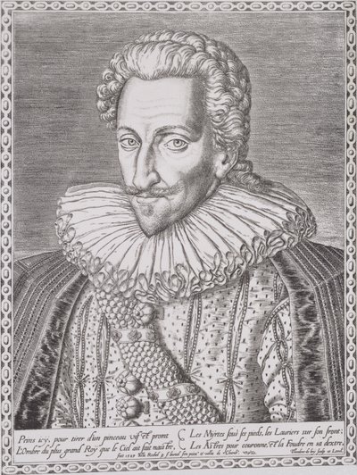 Henri IV (1553-1610) als koning van Navarra, 1589 door Theodore de Bry