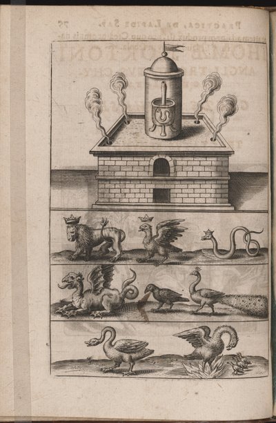 Illustratie voor Tripvs avrevs, hoc est, Tres tractatvs chymici selectissimi.., 1618 door Theodore de Bry
