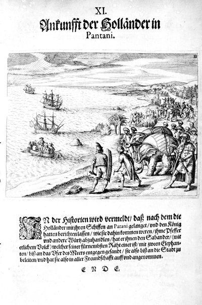 Invasie door viceadmiraal Sebold, 1606 door Theodore de Bry
