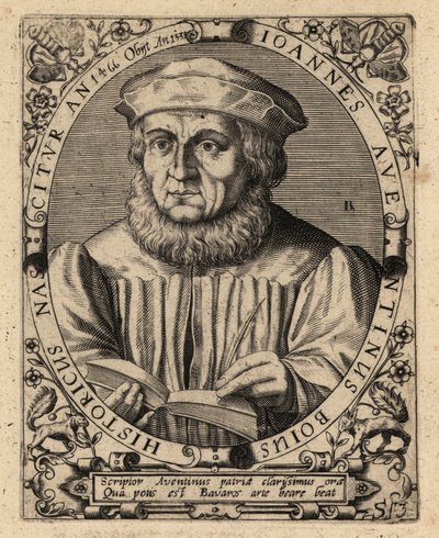 Johannes Aventinus, Beierse historicus door Theodore de Bry