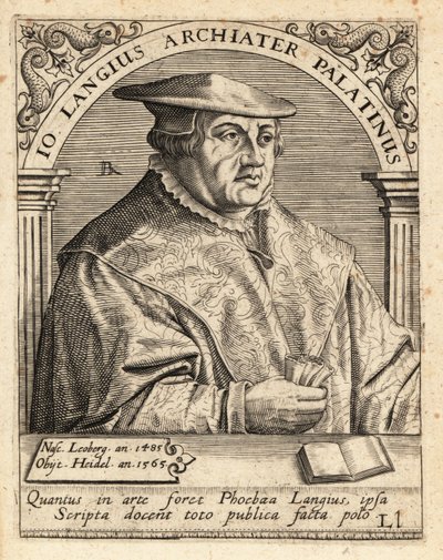 Johannes Lange, Duitse arts en chirurg door Theodore de Bry