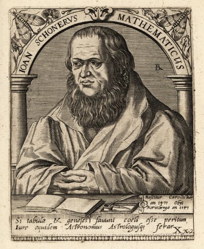Johannes Schoner, Duitse polymath door Theodore de Bry