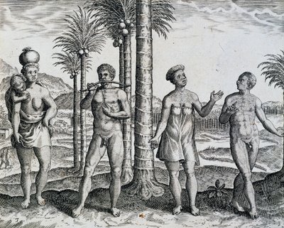 Inheemse Ethiopië, uit werk India Orientalis gravure door Theodor de Bry, Afrika door Theodore de Bry
