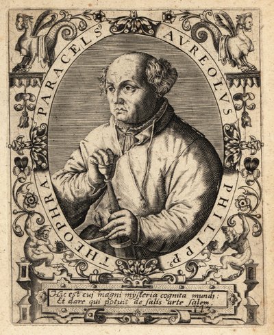 Paracelsus, Zwitserse arts, alchemist en astroloog door Theodore de Bry