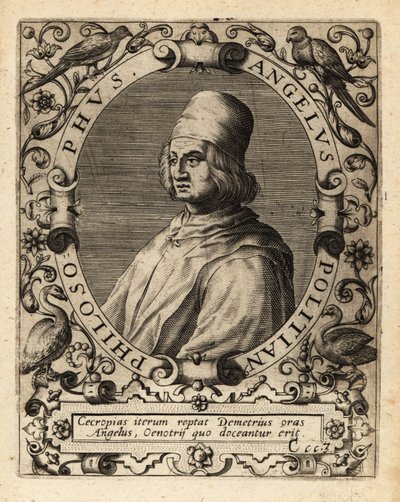 Poliziano, Italiaanse klassieke geleerde door Theodore de Bry
