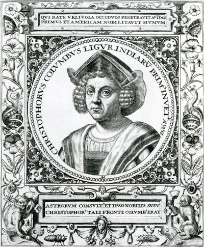 Portret van Christoffel Columbus (1451-1506) uit 
