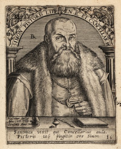 Simon Pistoris de Jongere, Duitse jurist door Theodore de Bry