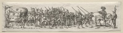 Soldaten op mars door Theodore de Bry
