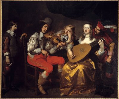 Een concert in 1650 (Nederland). Schilderij door Van Thulden (1606-1669) Ec. Flam. door Theodore van Thulden