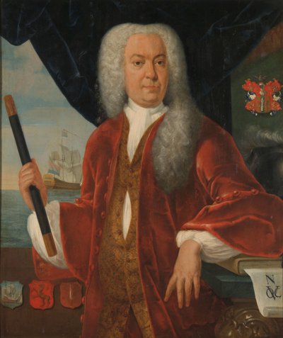 Portret van Adriaan Valckenier, Gouverneur-Generaal van de VOC door Theodorus Justinus Rheen