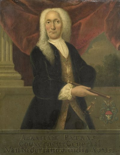 Portret van Abraham Patras, Gouverneur-generaal van de VOC door Theodorus Justinus Rheen