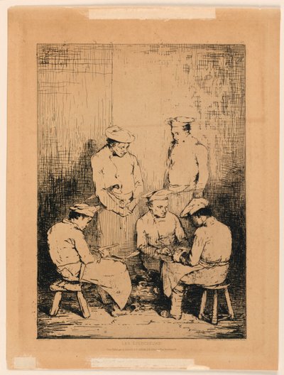 Les Éplucheurs door Theodule Ribot