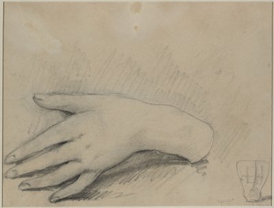 Studie van een vrouwenhand (verso) door Theodule Ribot