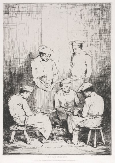 De Aardappelschillers door Theodule Ribot