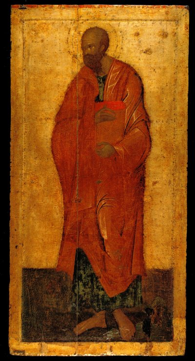De Apostel Paulus. Icoon van de Deesis Iconostase, laatste kwart van de 14e eeuw door Theophanes the Greek