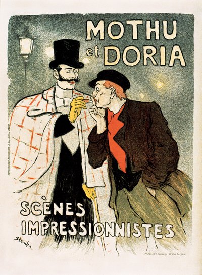 Advertentieposter voor de zangers Mothu & Doria door Théophile Alexandre Steinlen