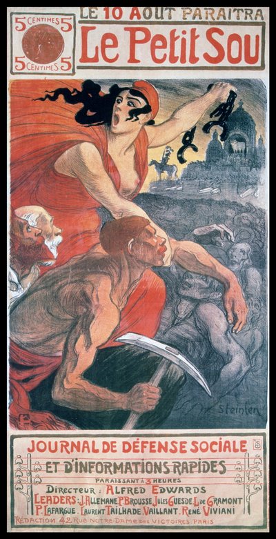 Art Nouveau omslagontwerp door Steinlen, voor een Frans tijdschrift 