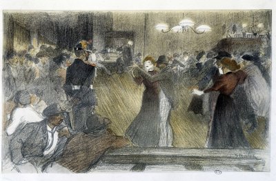 Bal - tekening door Steinlen door Théophile Alexandre Steinlen