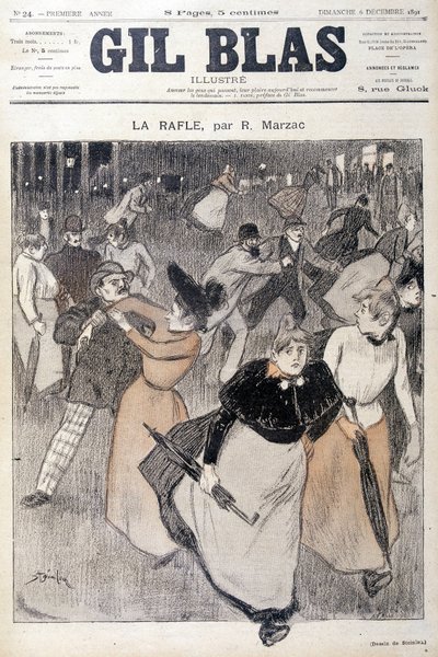 Tekening door Steinlen in Gil Blas, 6/12/1891 door Théophile Alexandre Steinlen