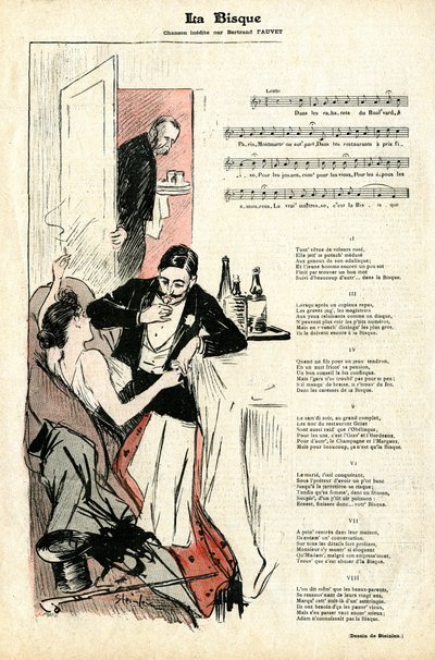 Laatste pagina van het tijdschrift Gil Blas nr. 4 van 22 januari door Théophile Alexandre Steinlen