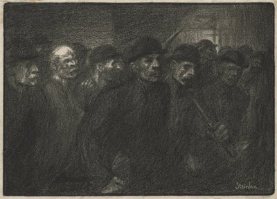 Arbeiders verlaten de fabriek door Théophile Alexandre Steinlen