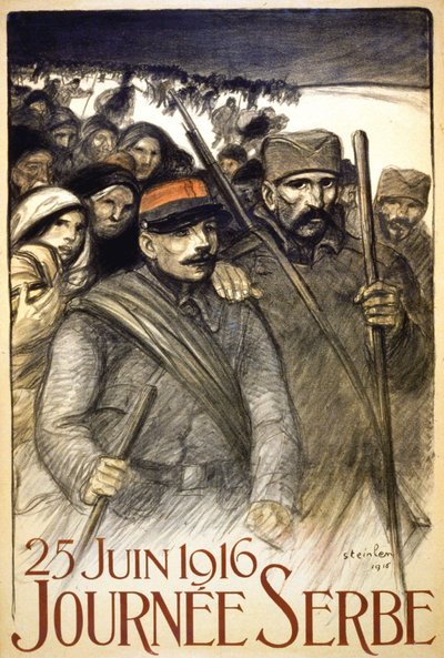 Servische Dag, 25 juni door Théophile Alexandre Steinlen