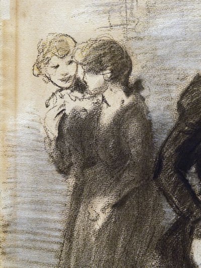 Het vertrek van de midinettes (detail) (voor 1907) door Théophile Alexandre Steinlen
