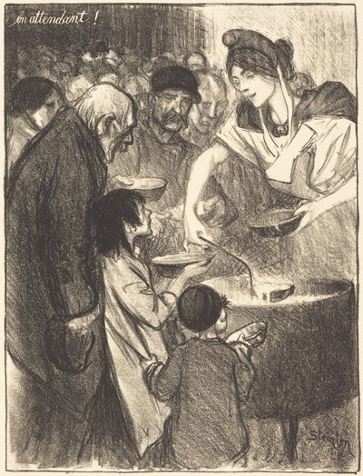 Wachten door Théophile Alexandre Steinlen