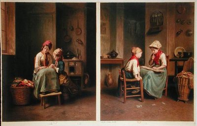 De Les en Het Kaartspel, gedrukt in 1858 door Theophile Emmanuel (after) Duverger