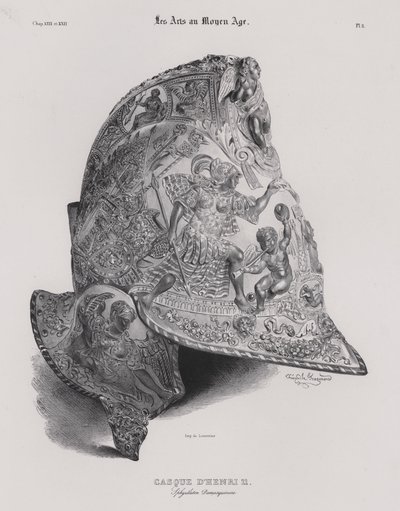 Helm van koning Hendrik II van Frankrijk door Theophile Evariste (after) Fragonard
