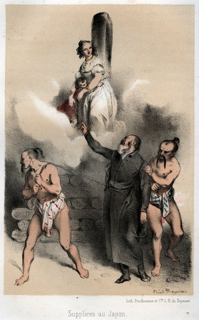 Sebastien Kimura op weg naar zijn brandstapel door Theophile Evariste Fragonard