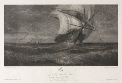 Het Spookschip, of Op de Golven door Theophile Narcisse Chauvel