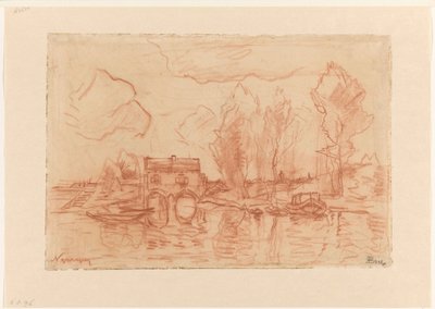 Landschap bij Nijmegen door Theophile de Bock