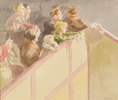 Publiek bij Islington Circus door Therese Lessore