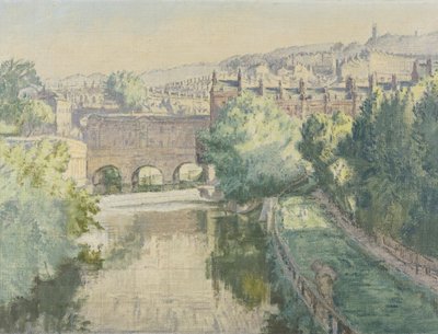 Pulteney Bridge over de Avon bij Bath door Therese Lessore