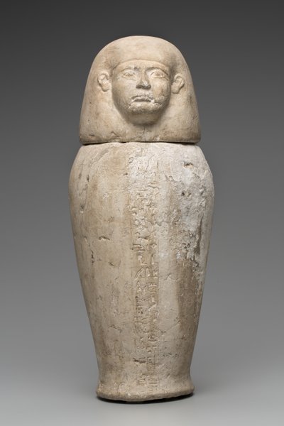 Canopische kruik met mannenhoofd (kalksteen) door Third Intermediate Period Egyptian