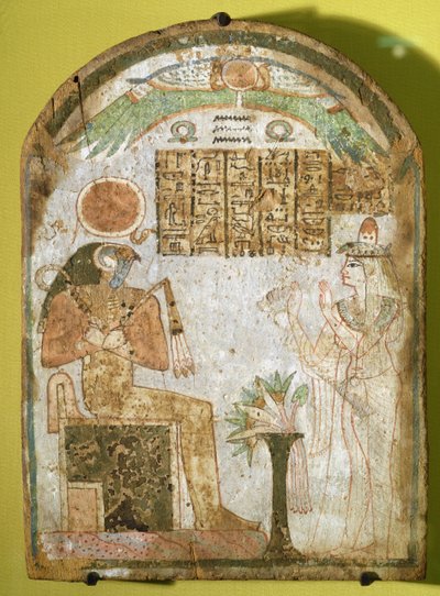 Stèle die Tachenes toont die bidt voor de god Re-Horakhty, 900 v.Chr. door Third Intermediate Period Egyptian