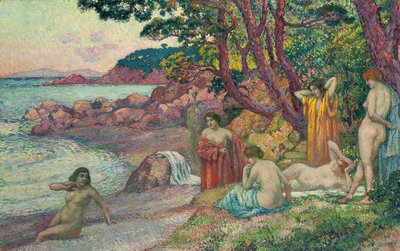 Baden bij Cap Benat, 1909 door Théo van Rysselberghe