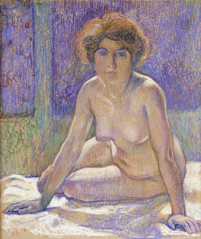 Zittende naakte vrouw, ca. 1912 door Théo van Rysselberghe