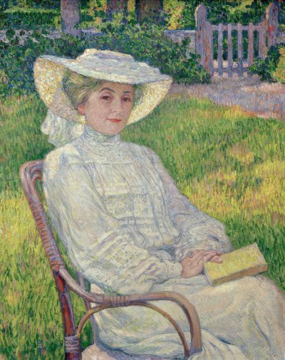 De dame in het wit door Théo van Rysselberghe