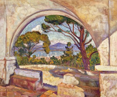Saint Tropez, uitzicht vanaf de kapel St, c.1920 door Théo van Rysselberghe