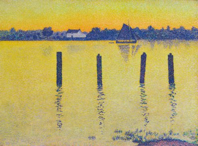Zeilboot op de Schelde door Théo van Rysselberghe