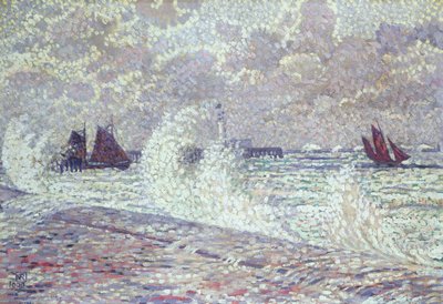 De zee tijdens de equinox, Boulogne-sur-Mer, 1900 door Théo van Rysselberghe