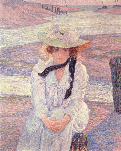 Jonge Vrouw aan de Oever van de Greve Rivier, 1901 door Théo van Rysselberghe